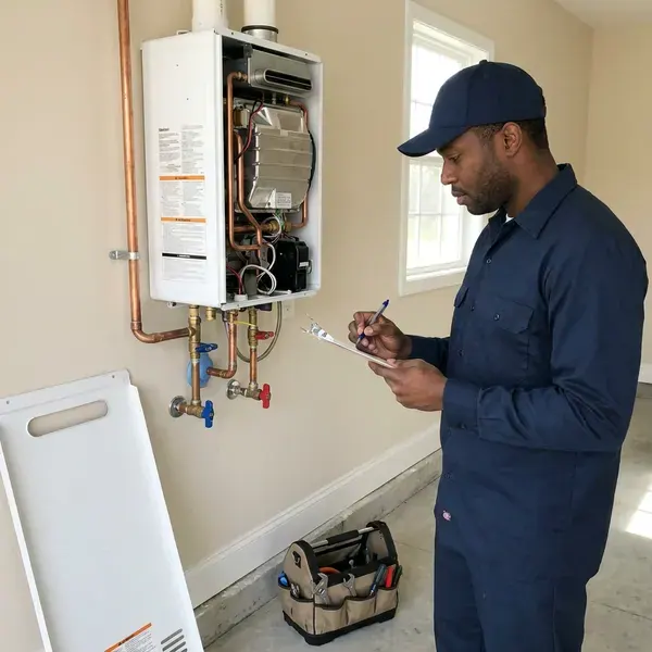 DFV Plumbing technician providing tankless water heater repair in Billings, MT