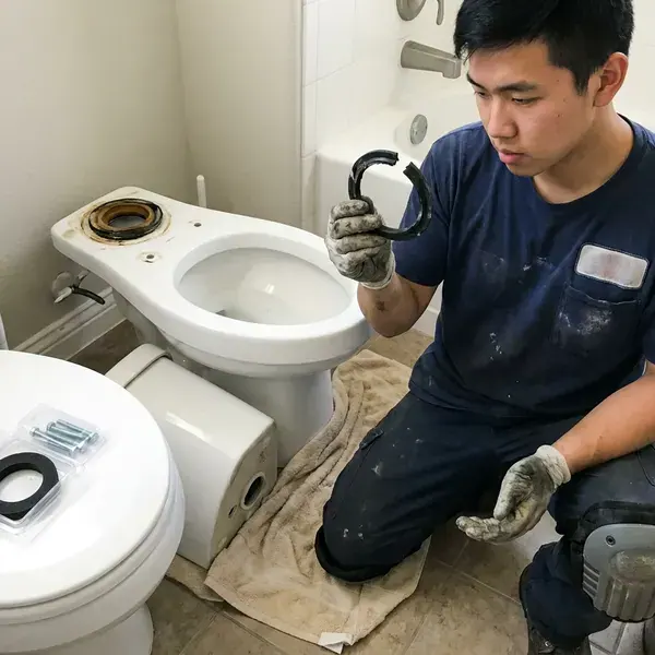 DFV Plumbing technician providing toilet bowl replacement in Sidney, MT